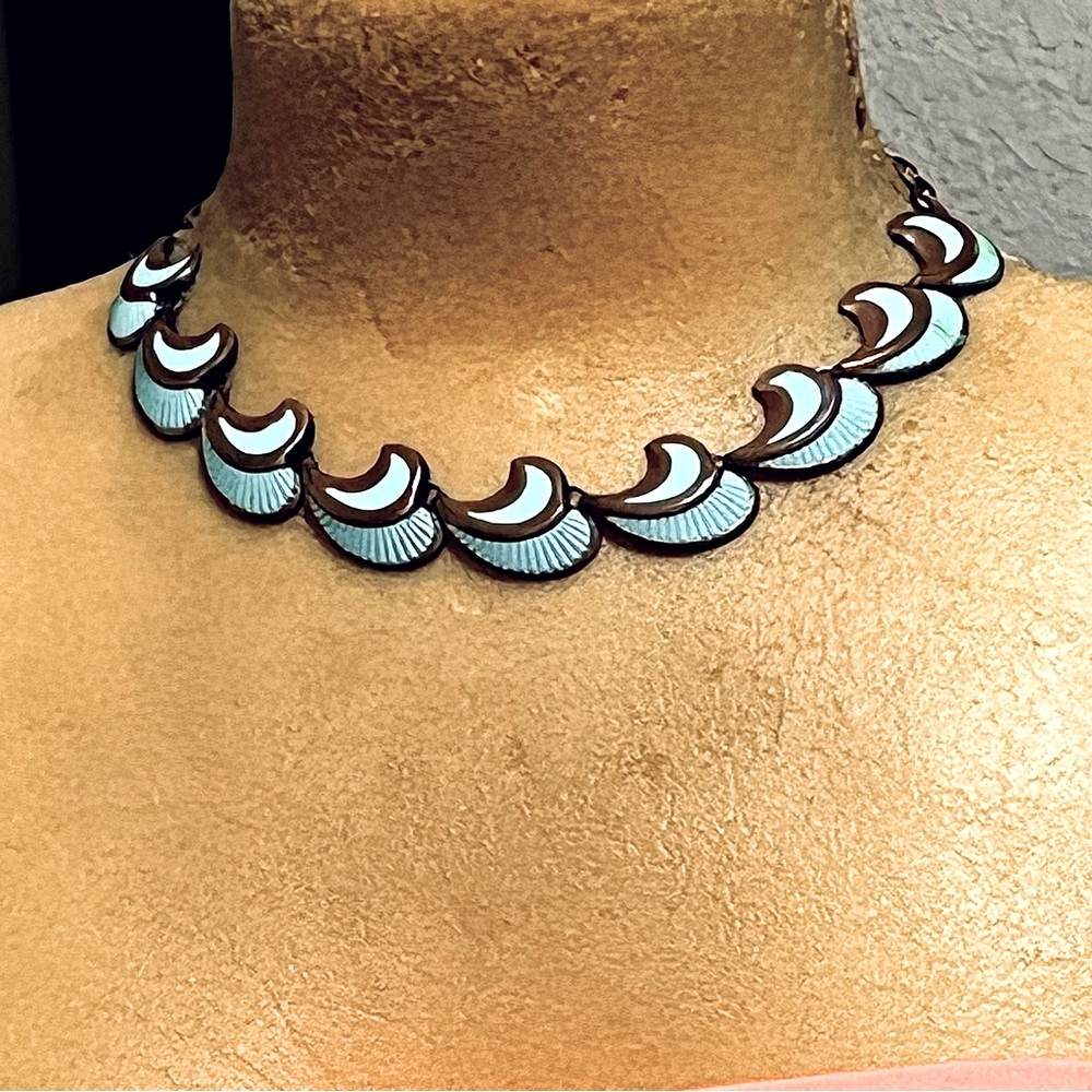 Vintage choker hand painted